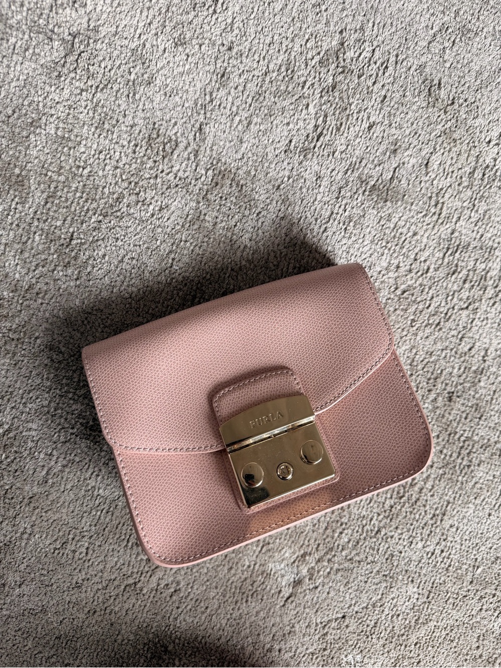 Furla Mini Crossbody in Dusty Rose with Gold Hardware